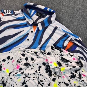 [Lot of 2]Sunday Swagger Polo Golf Shirt Men's 2XL Abstract Print Performance